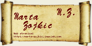 Marta Zojkić vizit kartica